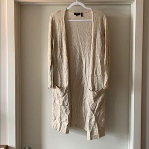 THEORY designer longline linen/cashmere cardigan S